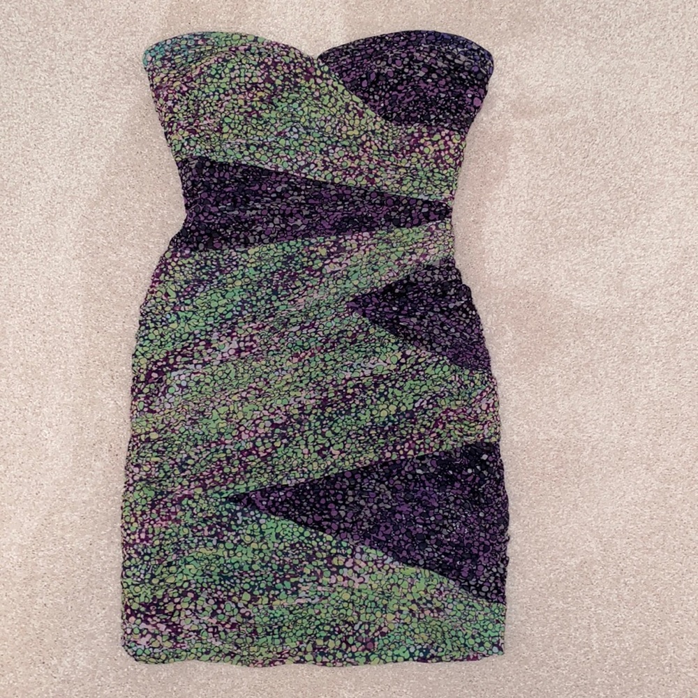 BCBG Womens US 6 multi color mini dress